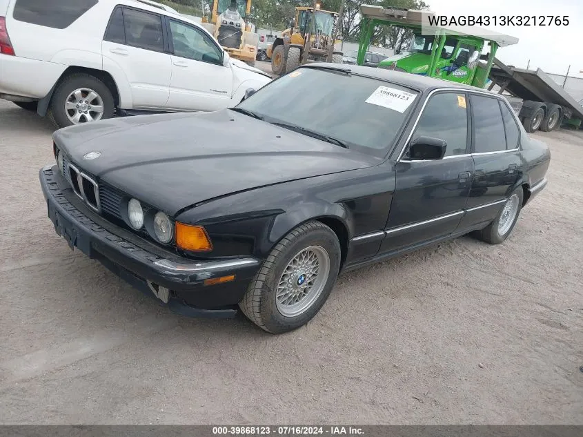 1989 BMW 735 I Automatic VIN: WBAGB4313K3212765 Lot: 39868123