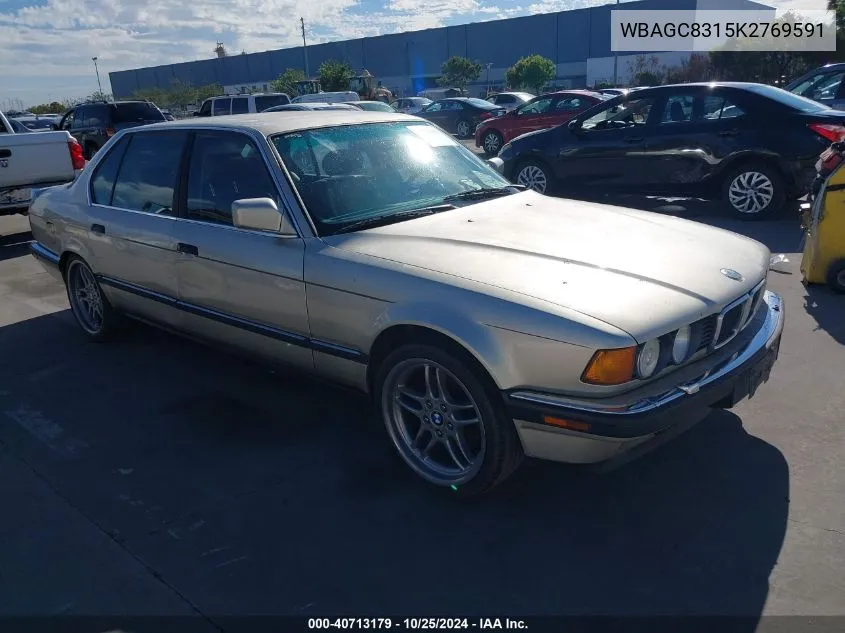 1989 BMW 750 Il VIN: WBAGC8315K2769591 Lot: 40713179