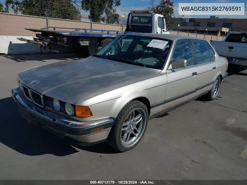 1989 BMW 750 Il VIN: WBAGC8315K2769591 Lot: 40713179