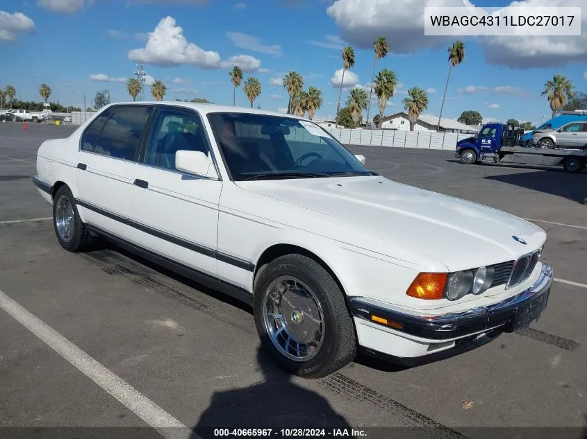 1990 BMW 735 Il VIN: WBAGC4311LDC27017 Lot: 40665967