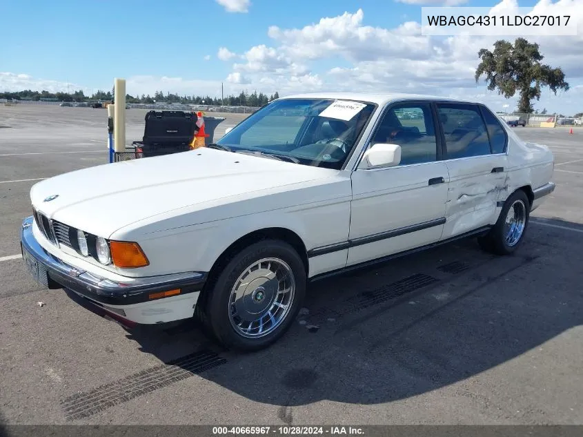 1990 BMW 735 Il VIN: WBAGC4311LDC27017 Lot: 40665967