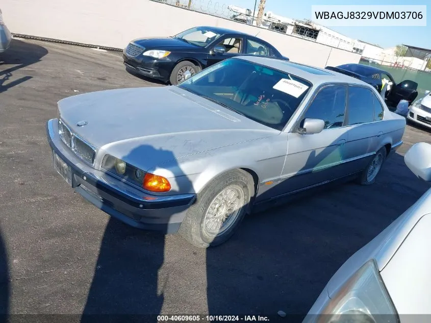 1997 BMW 740Il VIN: WBAGJ8329VDM03706 Lot: 40609605