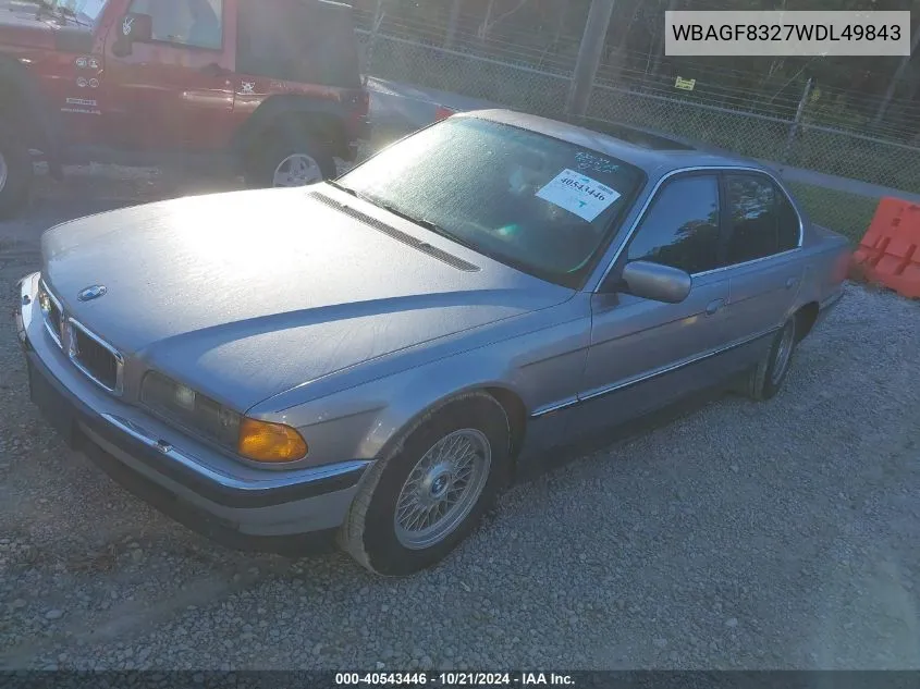 1998 BMW 740Ia I Automatic VIN: WBAGF8327WDL49843 Lot: 40543446