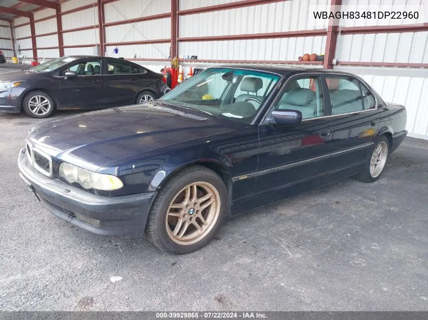 WBAGH83481DP22960 2001 BMW 740Il