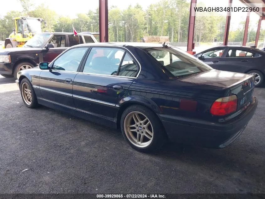 WBAGH83481DP22960 2001 BMW 740Il