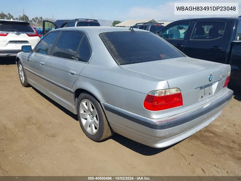 2001 BMW 740Il VIN: WBAGH83491DP23048 Lot: 40500496