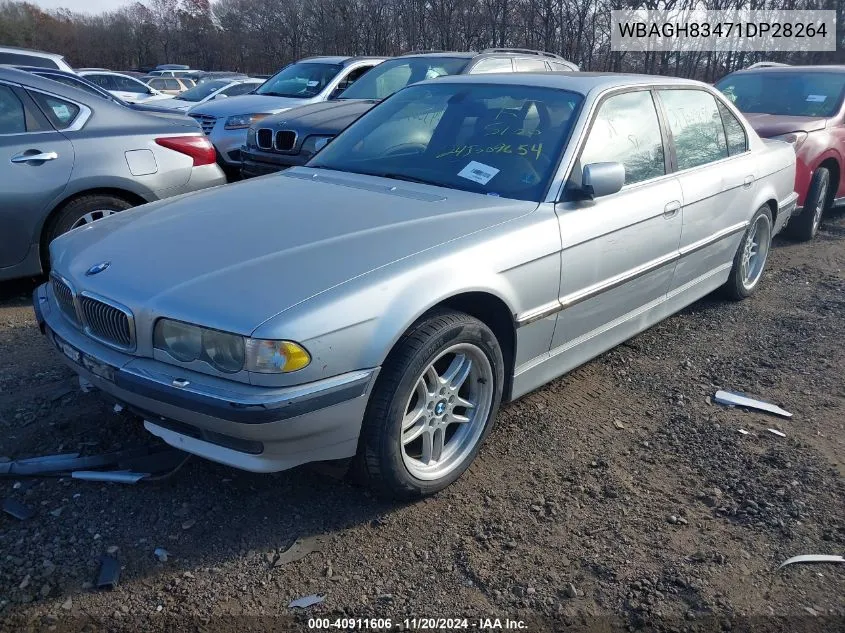 2001 BMW 740Il VIN: WBAGH83471DP28264 Lot: 40911606