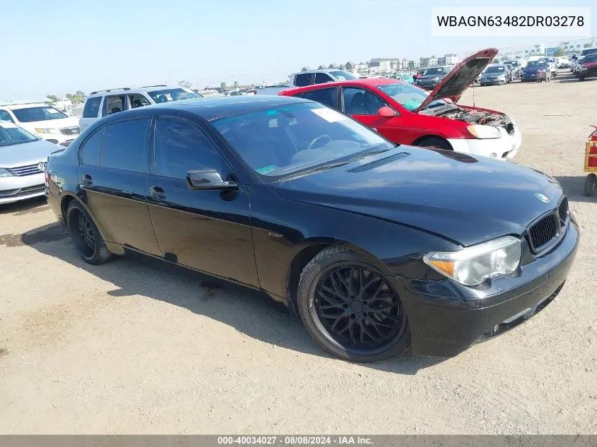 WBAGN63482DR03278 2002 BMW 745Li