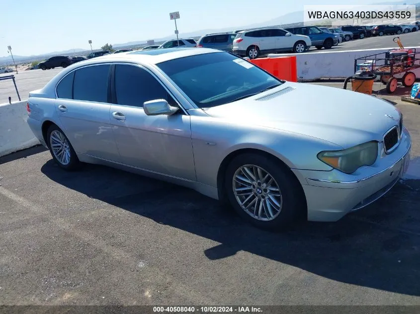 WBAGN63403DS43559 2003 BMW 745Li