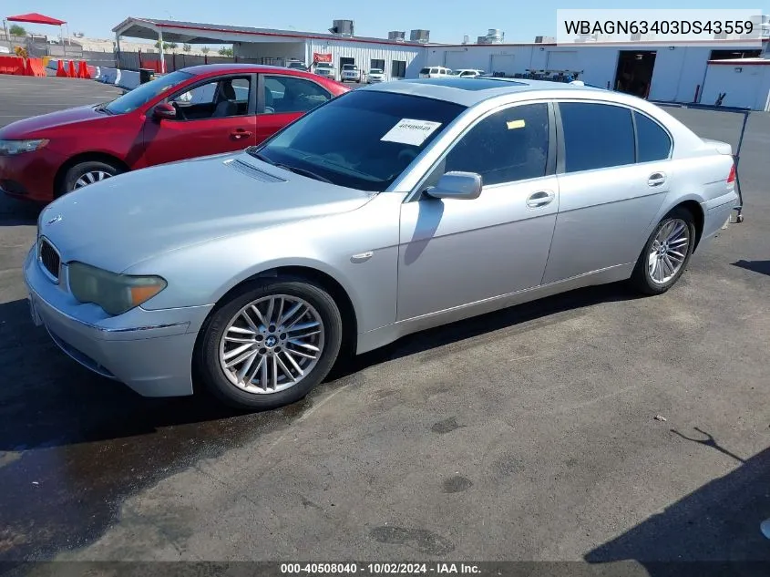 WBAGN63403DS43559 2003 BMW 745Li