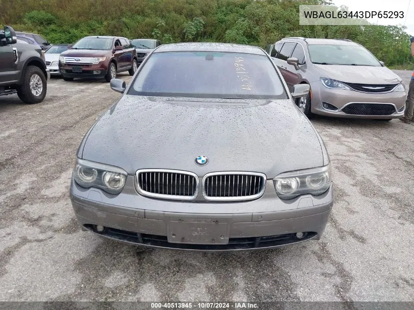 WBAGL63443DP65293 2003 BMW 745I I