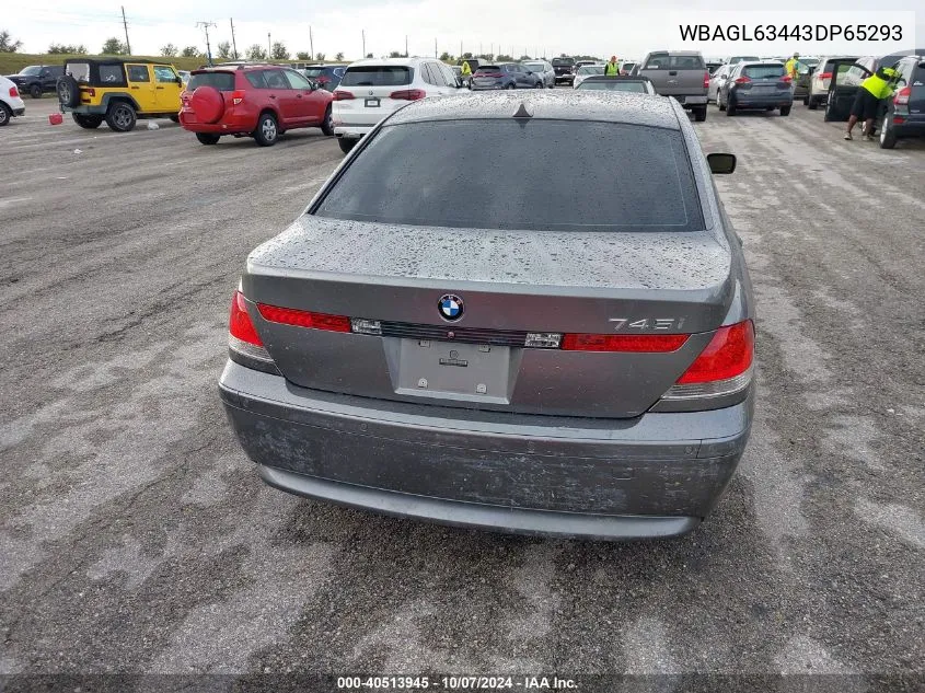 WBAGL63443DP65293 2003 BMW 745I I