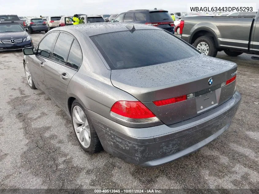 WBAGL63443DP65293 2003 BMW 745I I