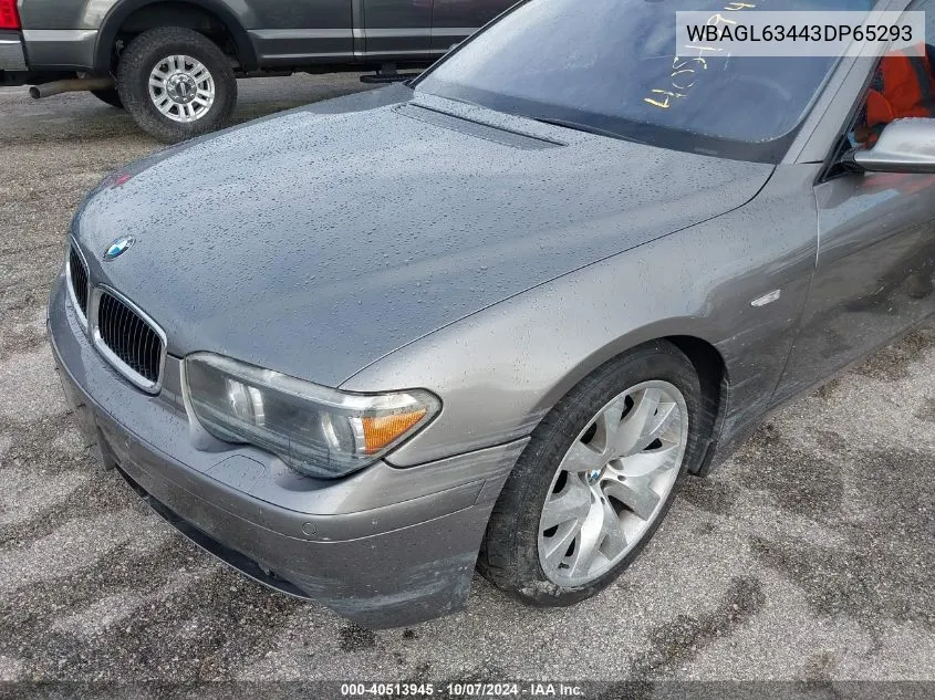 WBAGL63443DP65293 2003 BMW 745I I