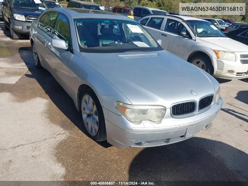 2003 BMW 745Li VIN: WBAGN63463DR16810 Lot: 40856657