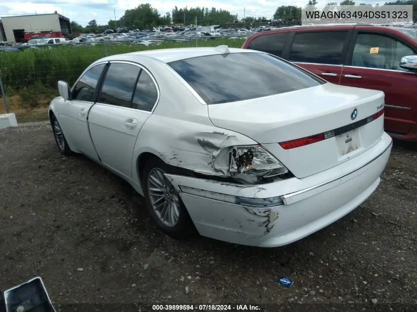 WBAGN63494DS51323 2004 BMW 745Li