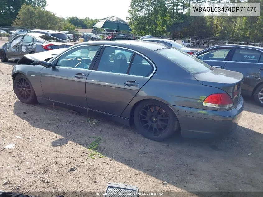 WBAGL63474DP71476 2004 BMW 745 I