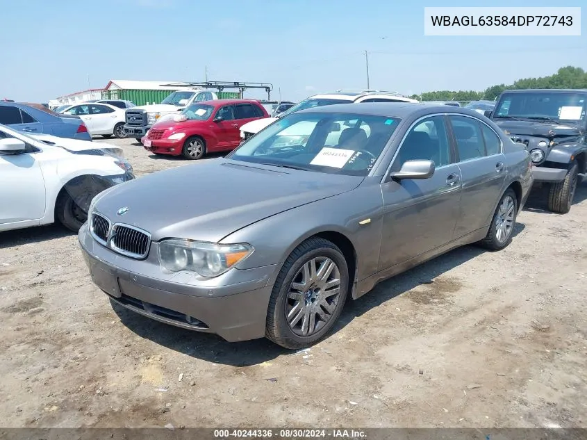 WBAGL63584DP72743 2004 BMW 745I