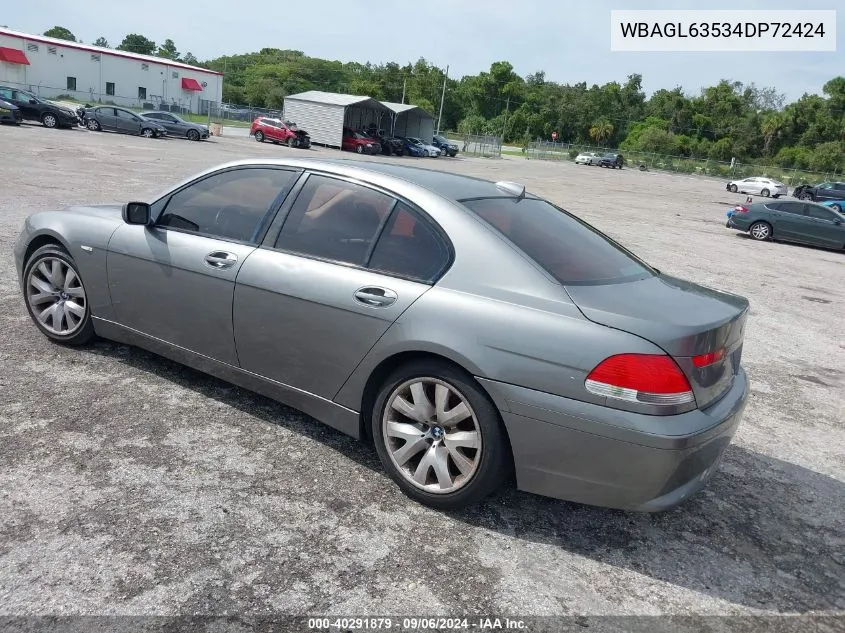 WBAGL63534DP72424 2004 BMW 745I