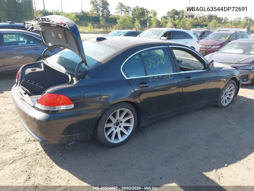 WBAGL63544DP72691 2004 BMW 745I