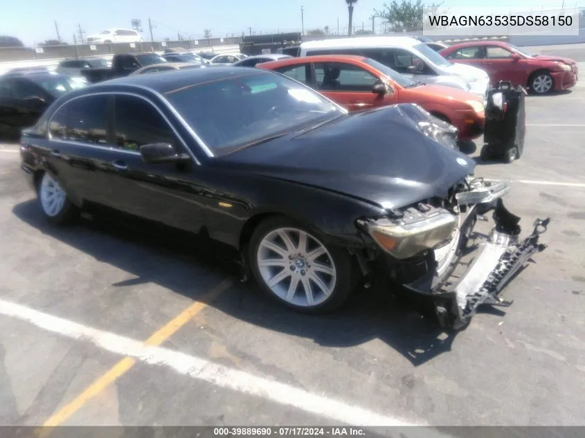 WBAGN63535DS58150 2005 BMW 745Li