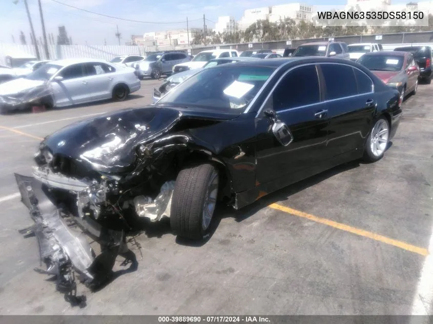 WBAGN63535DS58150 2005 BMW 745Li