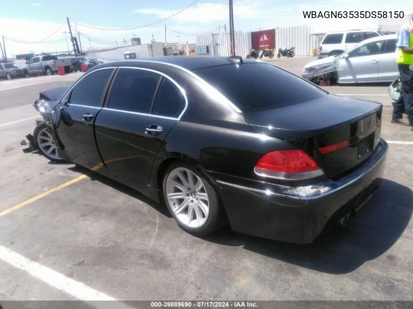 WBAGN63535DS58150 2005 BMW 745Li