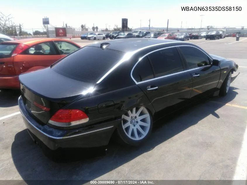 WBAGN63535DS58150 2005 BMW 745Li