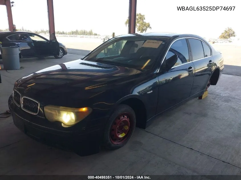 WBAGL63525DP74697 2005 BMW 745I