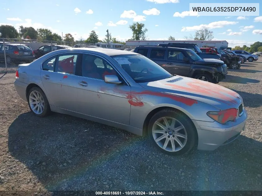 WBAGL63525DP74490 2005 BMW 745I