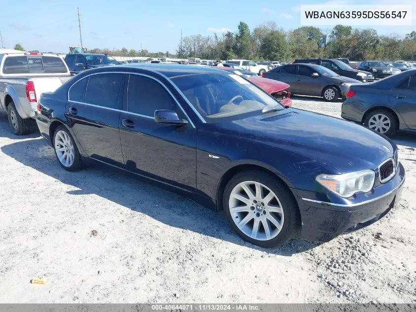 2005 BMW 745Li VIN: WBAGN63595DS56547 Lot: 40844071