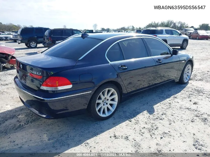 2005 BMW 745Li VIN: WBAGN63595DS56547 Lot: 40844071