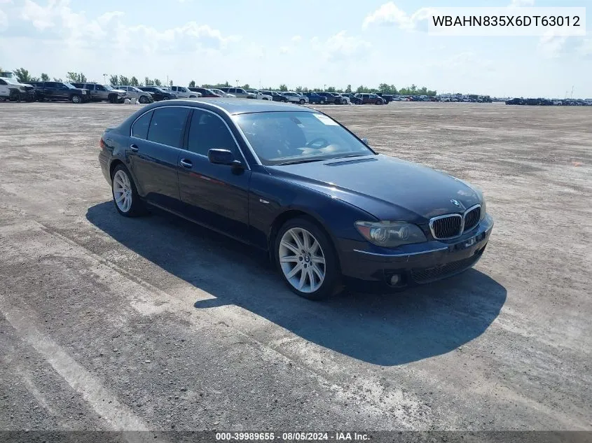 2006 BMW 750Li VIN: WBAHN835X6DT63012 Lot: 39989655