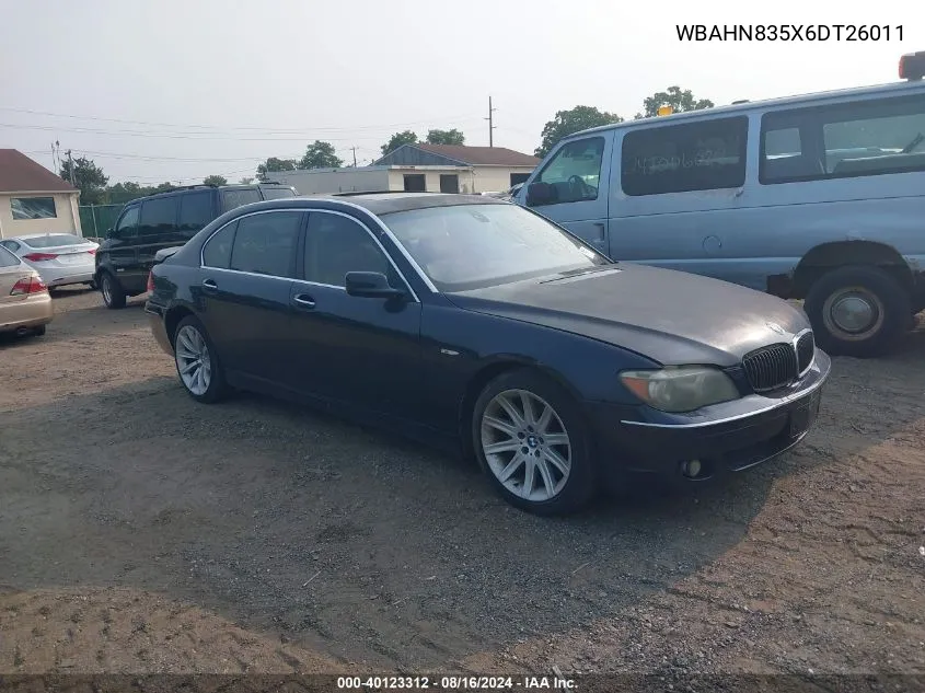 2006 BMW 750Li VIN: WBAHN835X6DT26011 Lot: 40123312