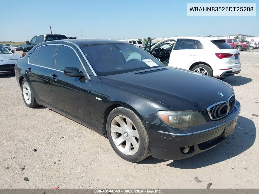 2006 BMW 750Li VIN: WBAHN83526DT25208 Lot: 40144849