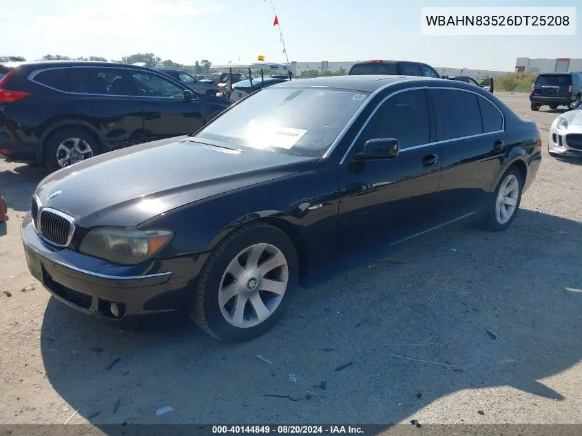 2006 BMW 750Li VIN: WBAHN83526DT25208 Lot: 40144849