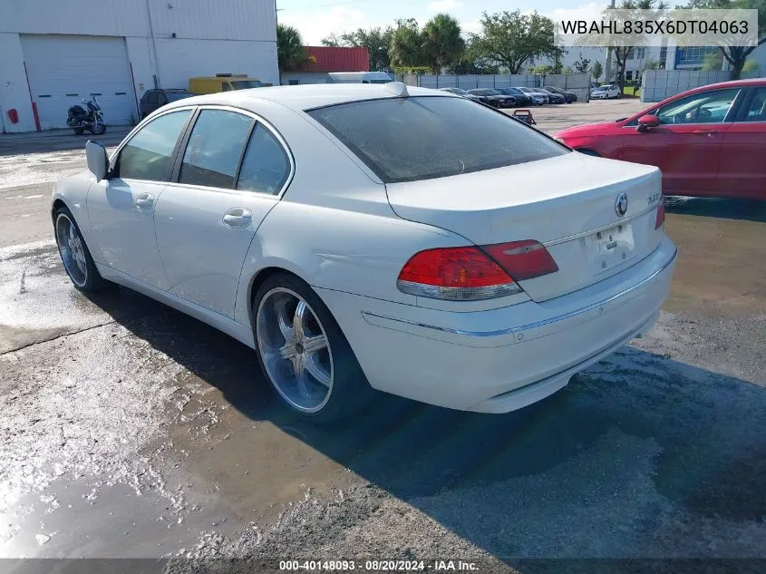 2006 BMW 750I VIN: WBAHL835X6DT04063 Lot: 40148093