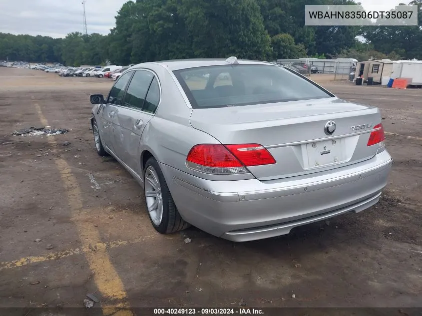 2006 BMW 750Li VIN: WBAHN83506DT35087 Lot: 40249123