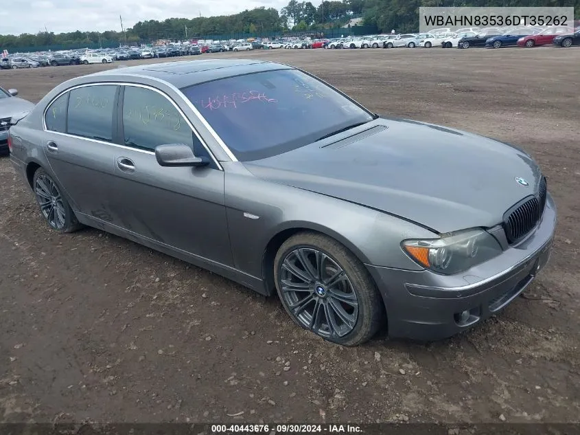 2006 BMW 750Li VIN: WBAHN83536DT35262 Lot: 40443676