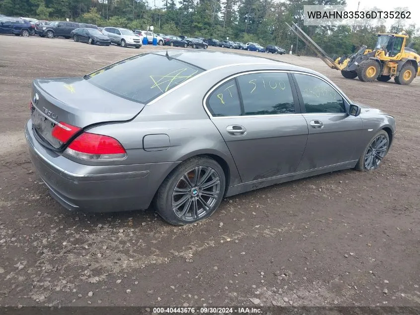 2006 BMW 750Li VIN: WBAHN83536DT35262 Lot: 40443676