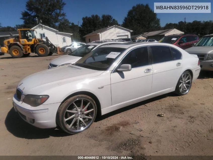 2006 BMW 750Li VIN: WBAHN83596DT29918 Lot: 40448612