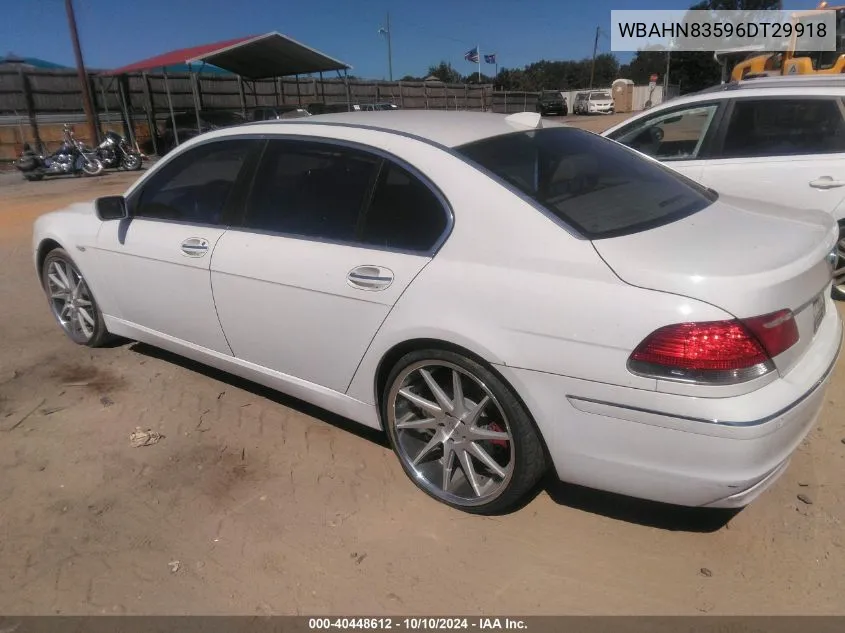 2006 BMW 750Li VIN: WBAHN83596DT29918 Lot: 40448612