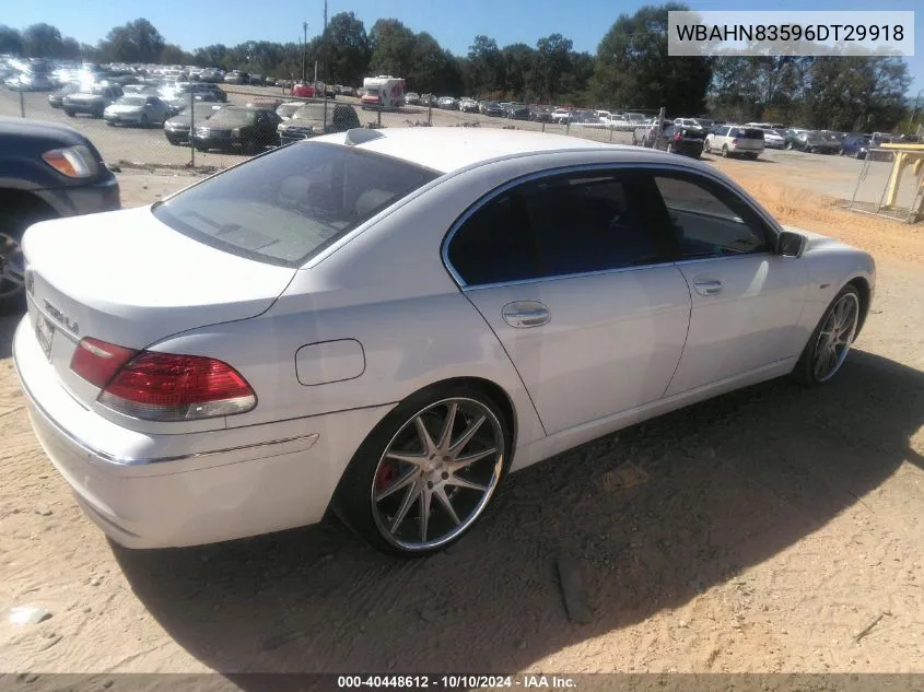 2006 BMW 750Li VIN: WBAHN83596DT29918 Lot: 40448612