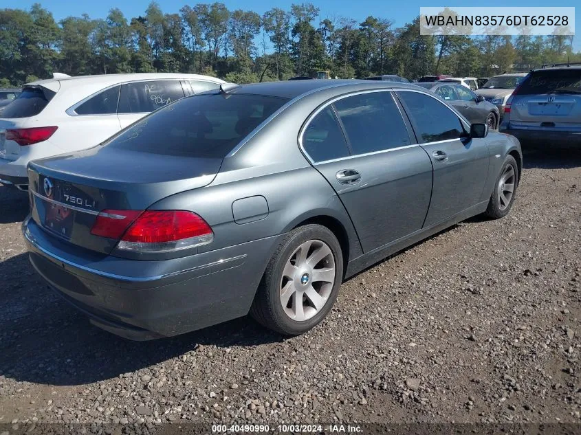 2006 BMW 750Li VIN: WBAHN83576DT62528 Lot: 40490990