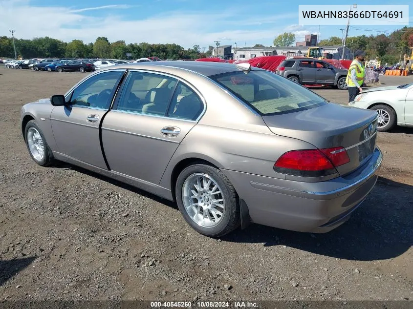 2006 BMW 750Li VIN: WBAHN83566DT64691 Lot: 40545260