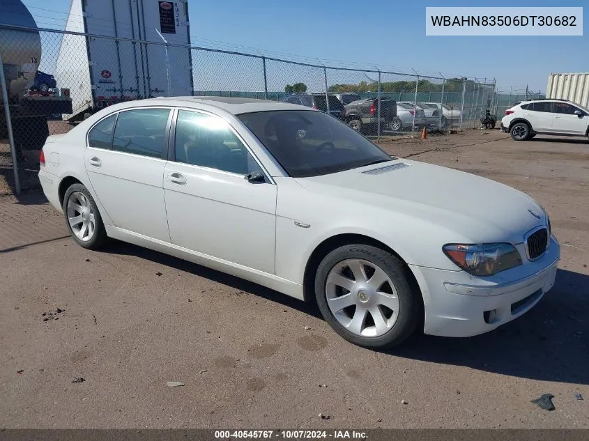 2006 BMW 750Li VIN: WBAHN83506DT30682 Lot: 40545767