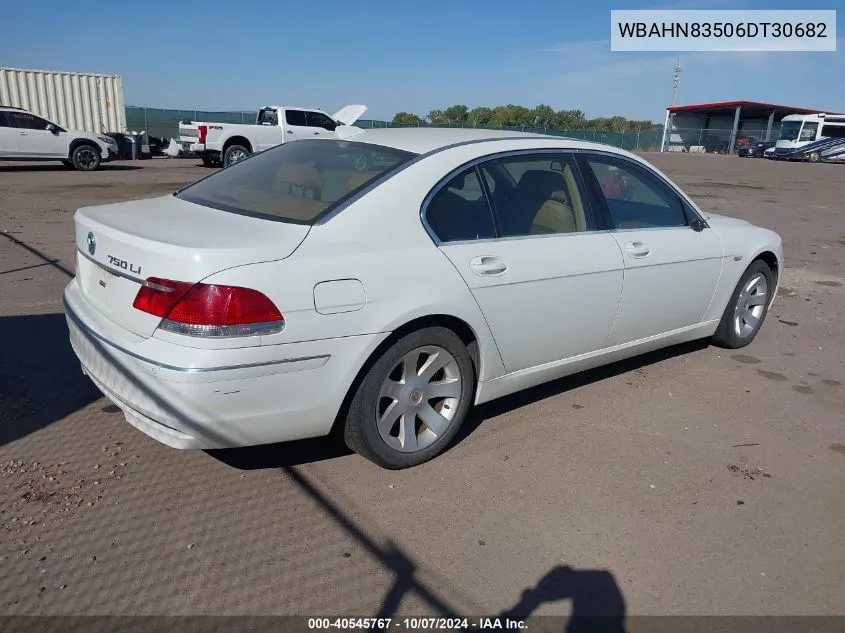 2006 BMW 750Li VIN: WBAHN83506DT30682 Lot: 40545767