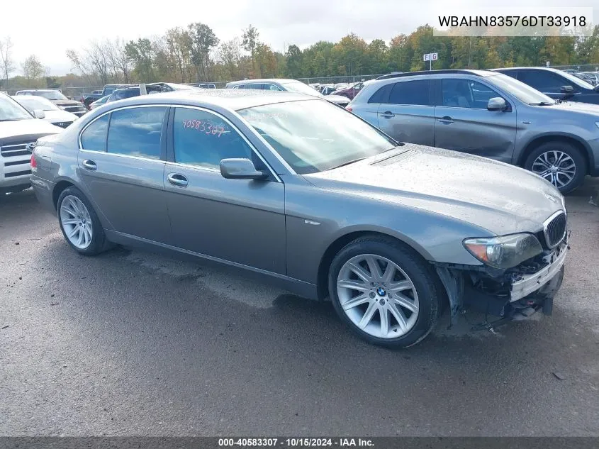 2006 BMW 750Li VIN: WBAHN83576DT33918 Lot: 40583307