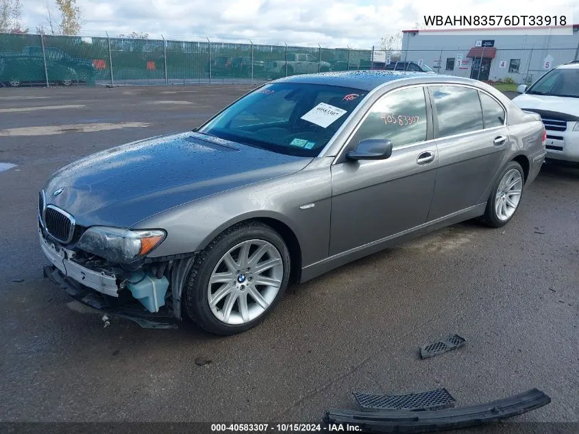 2006 BMW 750Li VIN: WBAHN83576DT33918 Lot: 40583307