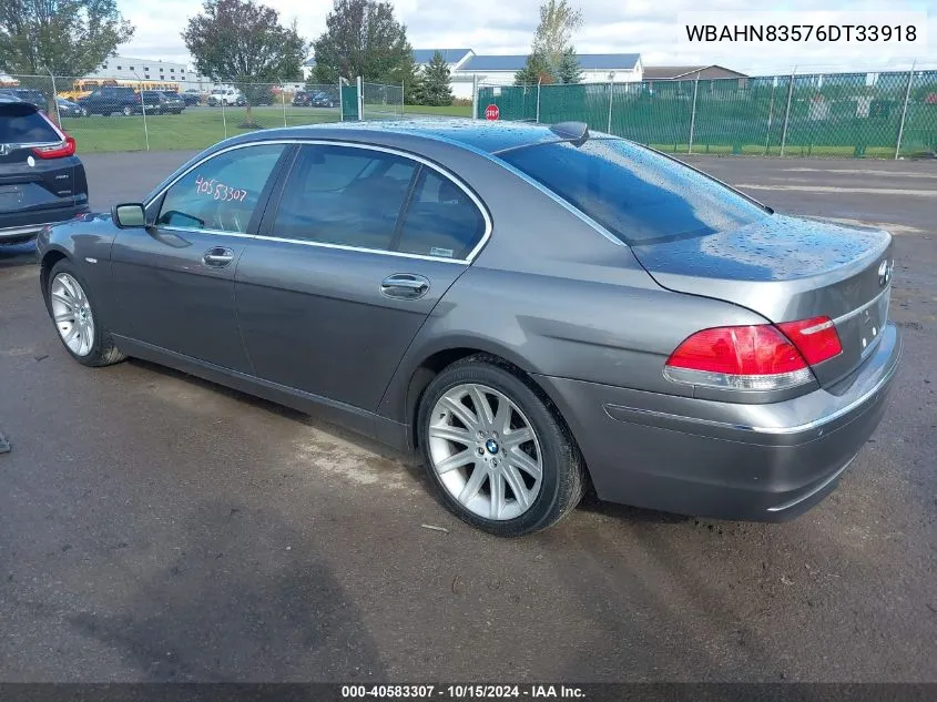 2006 BMW 750Li VIN: WBAHN83576DT33918 Lot: 40583307